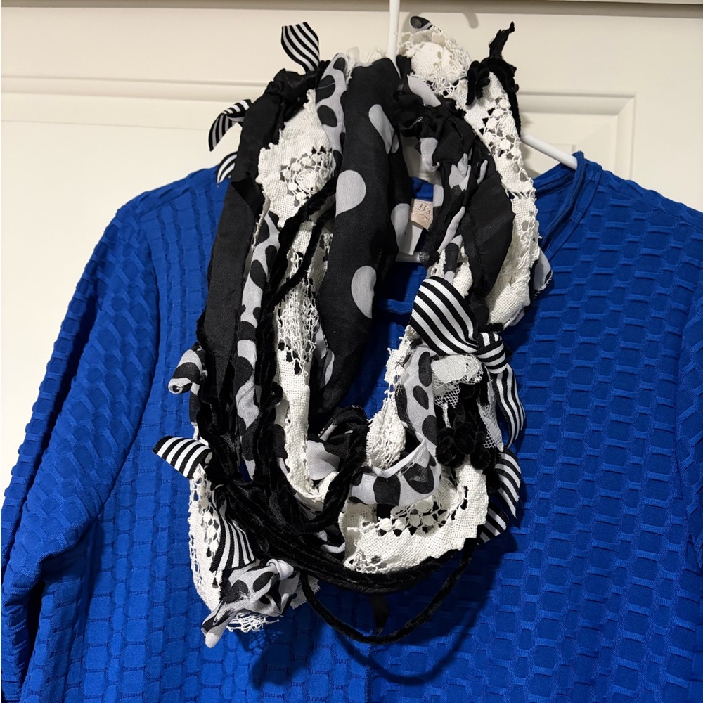 Black and White Polka Dot Homemade Scarf